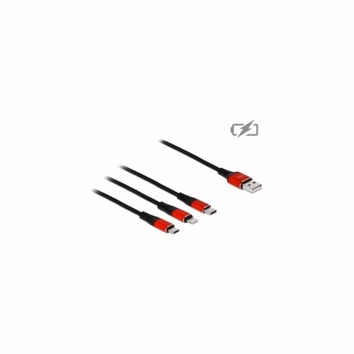 Delock Nabíjecí kabel USB 3 v 1 pro Lightning™ / Micro USB / USB Type-C™, 1 m