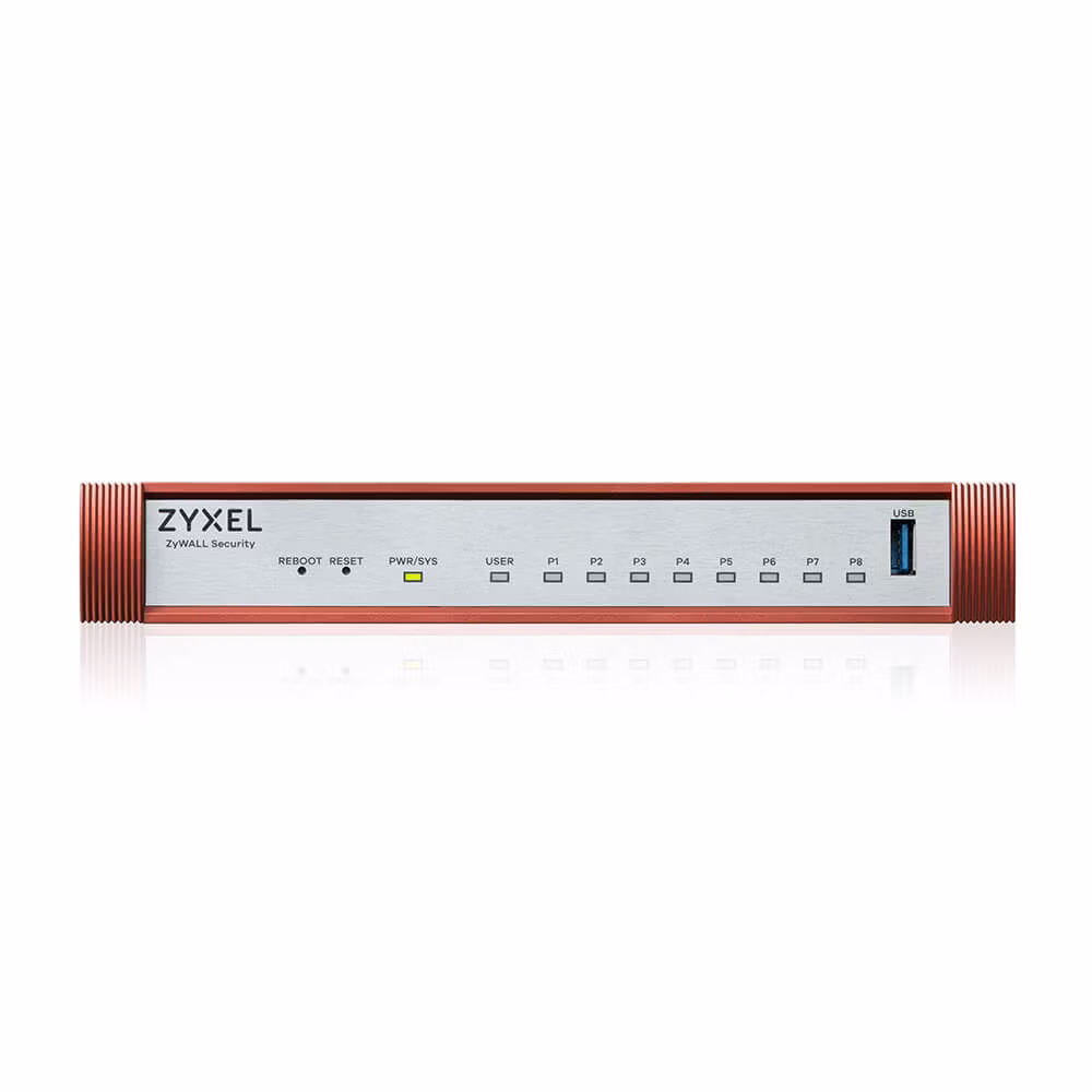 Zyxel USG FLEX 100H Series, 8 Gigabit user-definable ports, 1*USB with 1 YR Entry Defense Pack