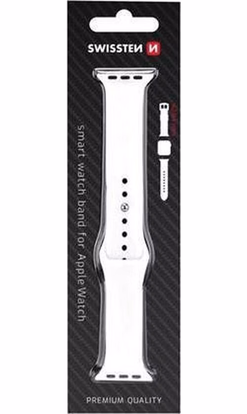 Swissten řemínek pro apple watch silikonový 42 / 44 / 45 / 49 mm bílý