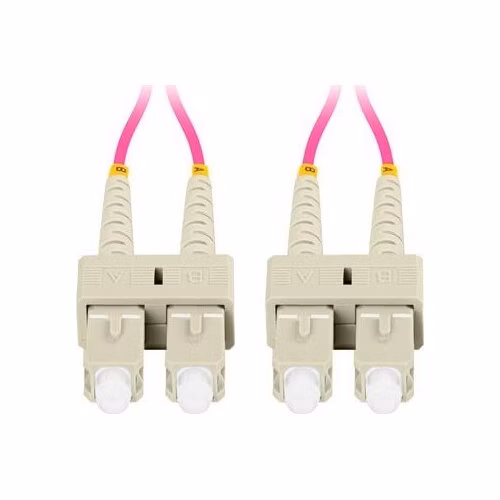 LANBERG optický patch cord MM SC/UPC-SC/UPC duplex 2m LSZH OM4 50/125 průměr 3mm, barva magenta