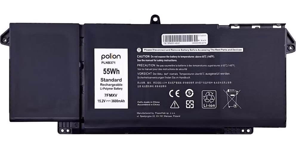TRX Baterie Polion 7FMXV pro notebooky DELL 451-BCSM Latitude 5320 7320 7420 7520 - 3600mAh 55Wh/ neoriginální