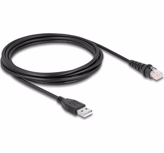 Delock Kabel z rozhraní RJ50 na USB 2.0 Typu-A ke čtečce čárových kódů, 3 m