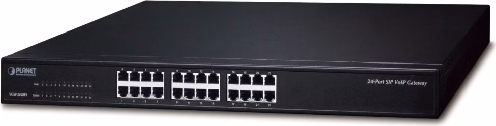Planet VGW-2420FS VoIP gateway, 24x FXS, SIP, CallerID, Fax, Hotline, firewall, SNMP, SSH/TLS, QoS