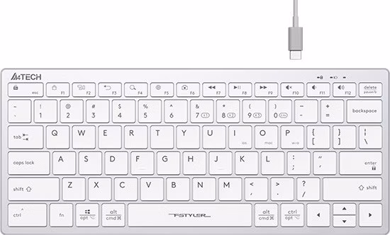 A4tech Klávesnice FBX51C, kancelářská klávesnice, membránová, bezdrátová, CZ/SK, Bílá