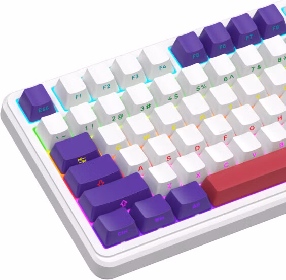 Lorgar KBA4175WH, mechanická herná klávesnica, 82 klávesov, Toxic Purple Switch, Hot-Swap, RGB, USB-C