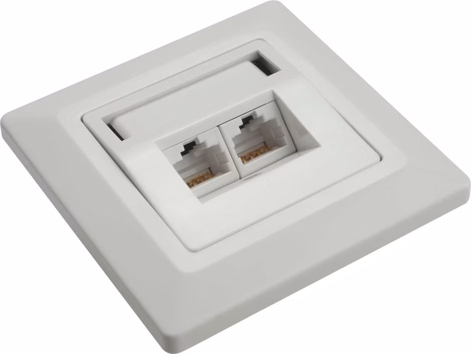 Solarix SX9-2-6-STP-WH Ethernetová Zásuvka pod omítku 2xRJ45 STP c6