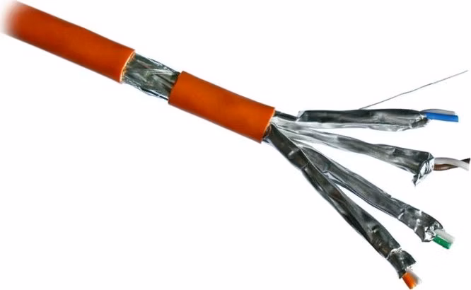 DATACOM S/FTP drát CAT7  LSOH Eca 500m cívka, plášť oranžový