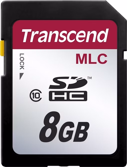 Transcend 8GB SDHC (Class 10) MLC průmyslová paměťová karta (bez adaptéru], 20MB/s R, 16MB/s W