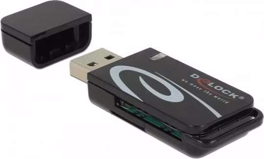 Delock Čtečka karet Mini USB 2.0 a se sloty pro karty SD a Micro SD