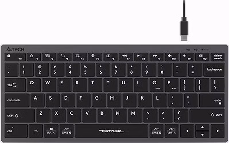 A4tech Klávesnice FX51, kancelářská klávesnice, membránová, drátová, CZ/SK, Šedá