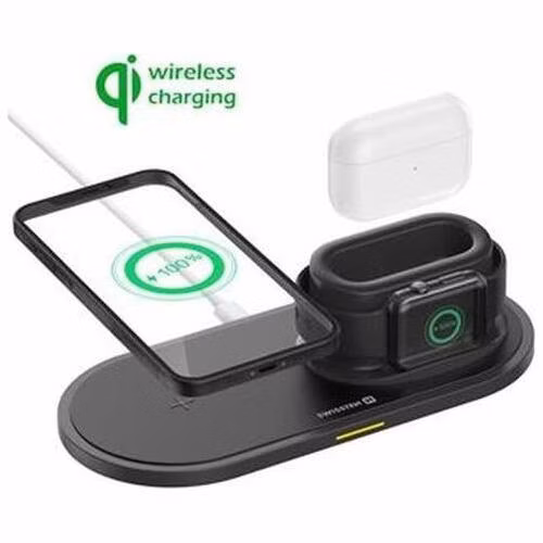 SWISSTEN WIRELESS NABÍJEČKA 3v1 ČERNÝ