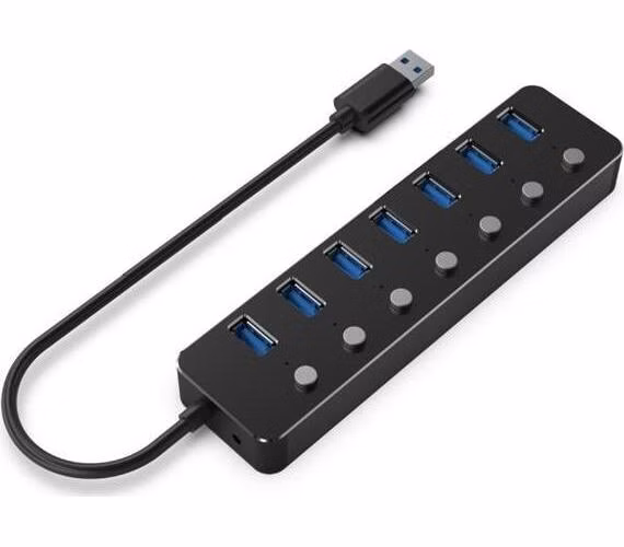 Gembird USB hub 7-port USB 3.1 (Gen 1) hub s vypínači