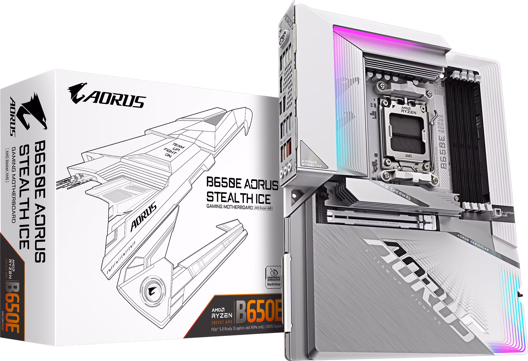 GIGABYTE MB Sc AM5 B650E AORUS STEALTH ICE, AMD B650, 4xDDR5, 2x HDMI, 1xUSB-C, WI-FI, E-ATX