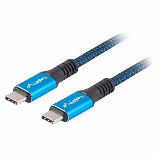 Lanberg USB-C M/M 4.0 kabel 0,5m 100W 8K 30Hz modro-černá