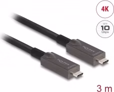Delock Aktivní optický kabel USB-C™ Video + Data + PD, délka 3 m