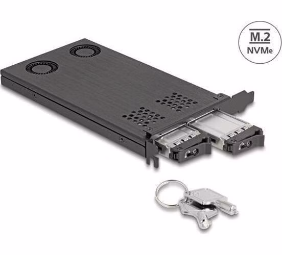 Delock karta PCI Express x16 Mobilní přihrádka na 2 x SSD M.2 NVMe – rozvětvení