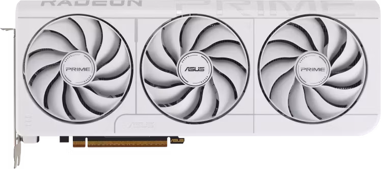 ASUS VGA AMD RADEON RX 9070 XT PRIME 16GB OC WHITE, RX 9070 XT, 16GB GDDR6, 3xDP, 1xHDMI
