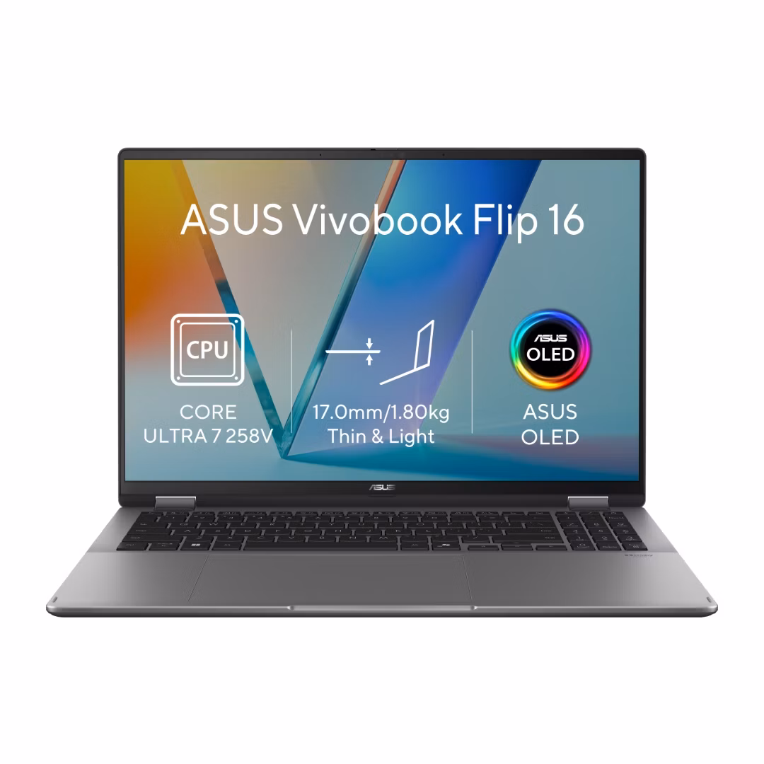 ASUS Vivobook S16 Flip TP3607SA-OLED118W, Ultra 7 258V, 16.0˝ 1920x1200 WUXGA/Touch, UMA, 32GB, SSD 1TB, W11H, TOPS 47