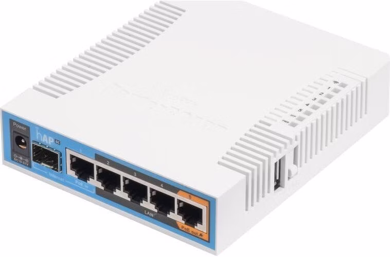 MikroTik hAP ac, 720MHz CPU, 128MB RAM, 5x LAN, 2.4+5GHz,Wi-Fi 802.11b/g/n/ac, SFP slot, vrátane. L4