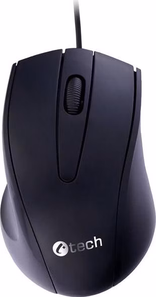 C-TECH Myš WM-07/Ergonomická/Optická/Pro praváky/1 200 DPI/Drátová USB/Černá