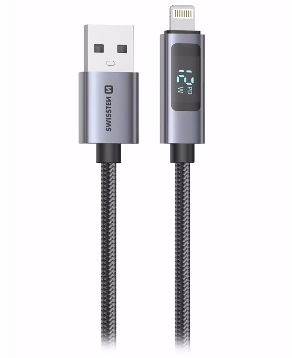 Swissten LCD kabel USB-A / lightning 1,5m