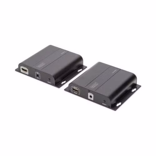 DIGITUS Sada 4K HDMI Extender přes IP, 4K*2K@30 Hz přes síťový kabel (CAT 5 / 5e / 6/7), černá