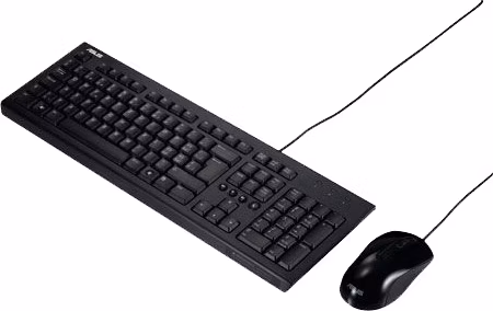 ASUS U2000 Copilot version - drôtová klávesnica a myš, čierna, CZ/SK