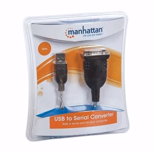 MANHATTAN prevodník USB na sériový port (USB AM / DB9M, RS232), blister