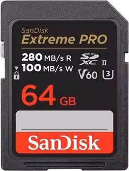 SanDisk SDXC karta 64GB Extreme PRO (280 MB/s Class 10, UHS-II V60)
