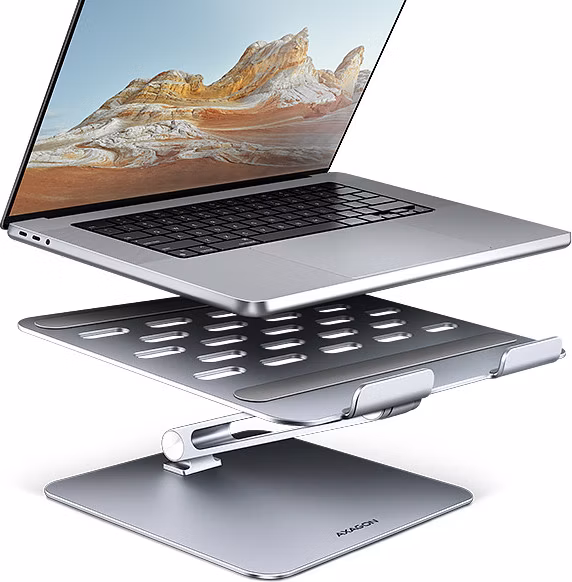 AXAGON hliníkový LQ stojan pro notebooky velikosti 10" - 16" / STND-LQ /  Nastavitelná výška/úhel