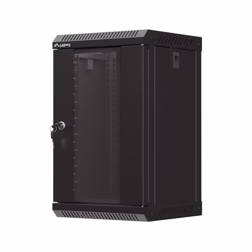 LANBERG RACKOVÁ SKRIŇA 10" NÁSTENNÁ 9U/300X300 (FLAT PACK) S PRESKLENÝMI DVERMI ČIERNA