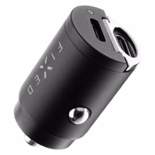 FIXED Autonabíjačka s 2x USB-C výstupom, PD30W - čierna