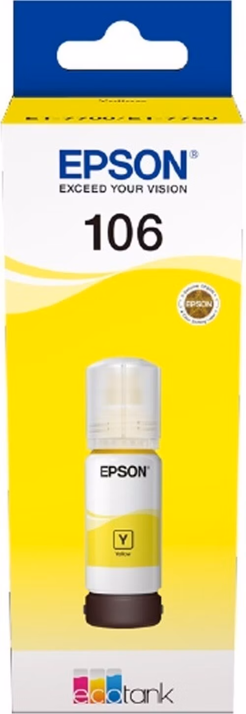 Epson inkoustová náplň/ C13T00R440/ 106 EcoTank/ L7160/ L7180/ Žlutá