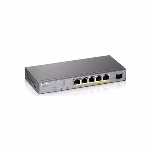 Zyxel GS1350-6HP, 6 Port managed CCTV PoE switch, long range, 60W, 802.3BT (1 year NCC Pro pack license bundled)