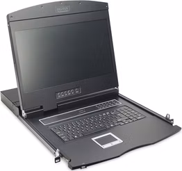 DIGITUS Professional Modular console with 19" TFT (48,3cm), 1-port KVM &amp; Touchpad, german keyboard
