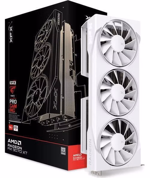 XFX Radeon RX-9070XT Swift White Triple fan Gaming Edition 16GB GDDR6, 3xDP, HDMI