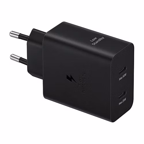 Samsung duálna acestovná nabíjačka 50W + USB-C/USB-C kabel 5A 1.8m Super Fast, čierny
