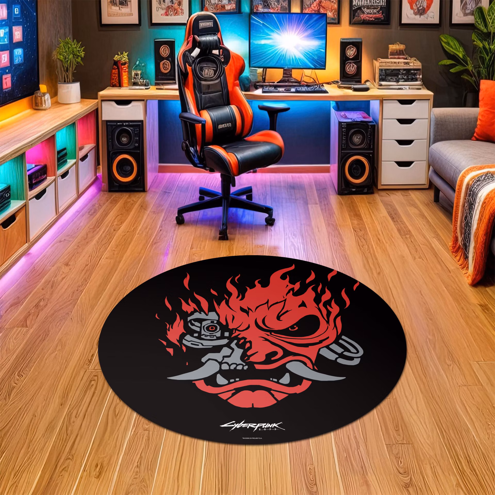 GLO Cyberpunk 2077 Samurai Rock Legend Floor Mat