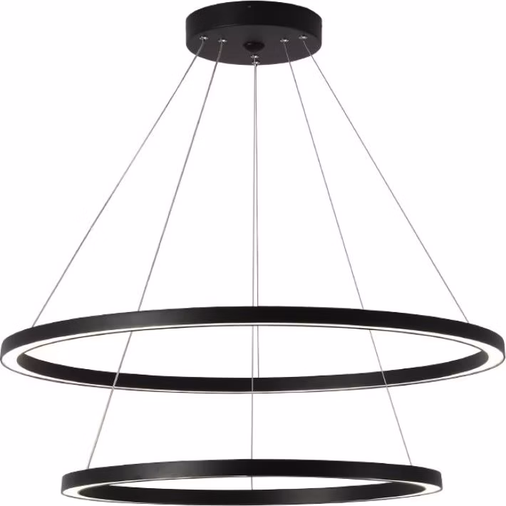 IMMAX NEO FINO SMART závěsné svítidlo 2 kruhy, 60+80cm, 93W, černé, Zigbee 3.0, TUYA