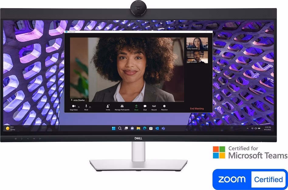 DELL P3424WEB 34" Curved Conferencing Monitor IPS, 3440x1440, 21:9, 1000:1, 300cd, 5ms, DP, HDMI, LAN, USB-C Hub, Black