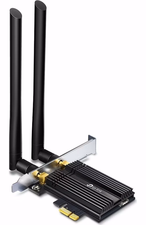AX3000 Dual Band Wi-Fi 6 Bluetooth PCI Express Adapter SPEED: 2402 Mbps at 5 GHz + 574 Mbps at 2.4 GHz SPEC: 2× High G