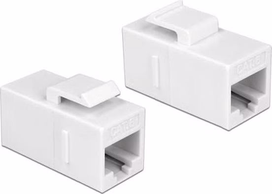 Delock Keystone Modul RJ45 jack > RJ45 jack Cat.6 UTP bílá