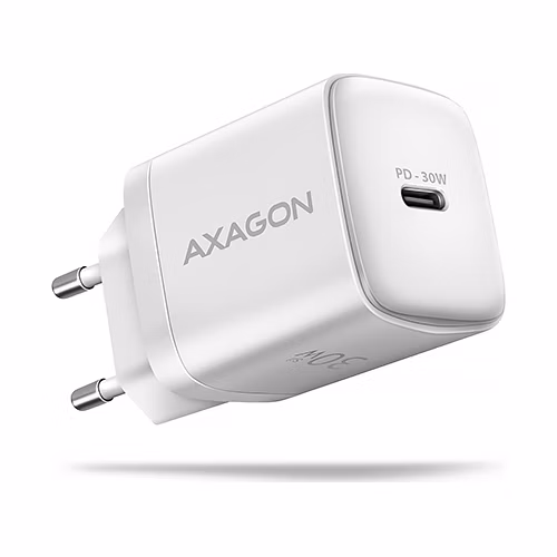 AXAGON nabíječka do sítě 30W / ACU-PD30W / 1x USB-C / PD3.0 / PPS / QC4+ / SFC / AFC / Apple / bílá