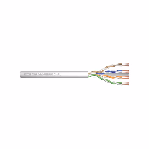DIGITUS Propojovací kabel CAT 6A U-UTP, surová délka 305 m, papírová krabička, AWG 26/7, LSZH, simplex, barva šedá