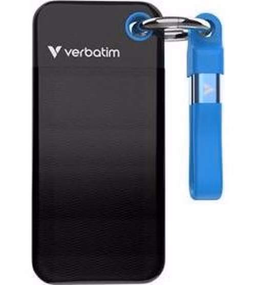 VERBATIM Pocket SSD 1TB, USB-C 3.2 Gen 2, černá/modrá