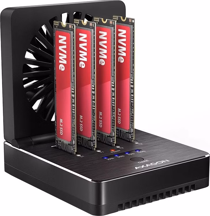 AXAGON dockovací stanice 4x M.2 NVMe SSD / ADSA-M2C44 / USB-C / USB 3.2 Gen2 / kabel 30cm USB-C na USB-C