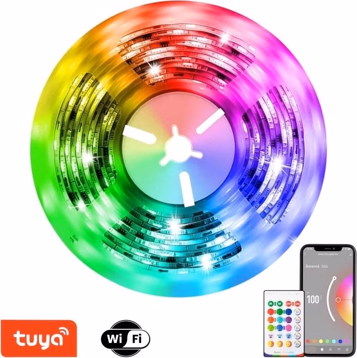 IMMAX NEO LITE SMART LED pásek/ 48W/ Wi-Fi/ IP65/ RGB/ CCT barevný/ 406lm/m/ 2700-6500 K/ stmívat./ DO+Music/ 10m/ TUYA