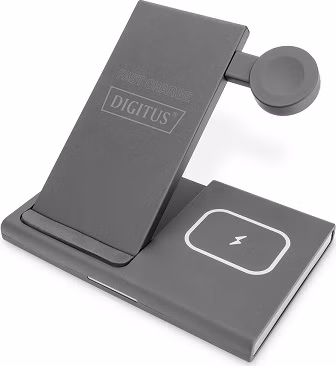 DIGITUS Nabíjecí stanice 3 v 1, bezdrátová pro Apple iWatch, Airpods, iPhone