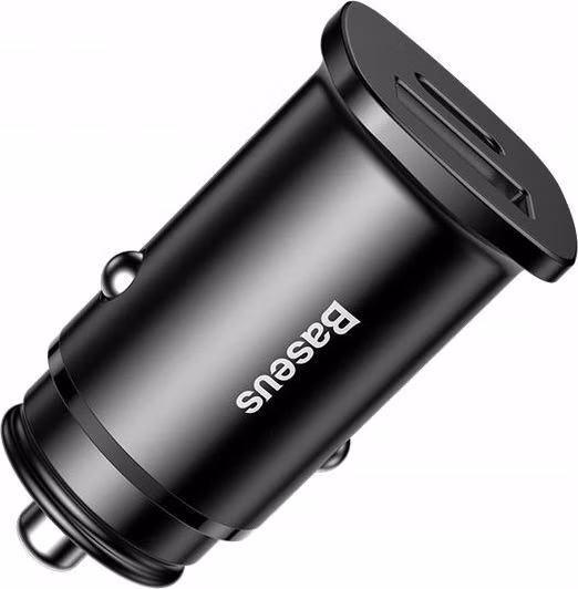 Baseus Rýchlonabíjačka do auta USB/USB-C QC 30W čierna