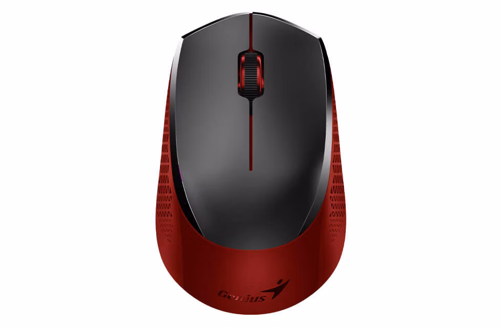 Genius NX-8000S , Myš, bezdrátová, optická, 1600dpi, 3 tlačítka, USB,tichá, černo-červená